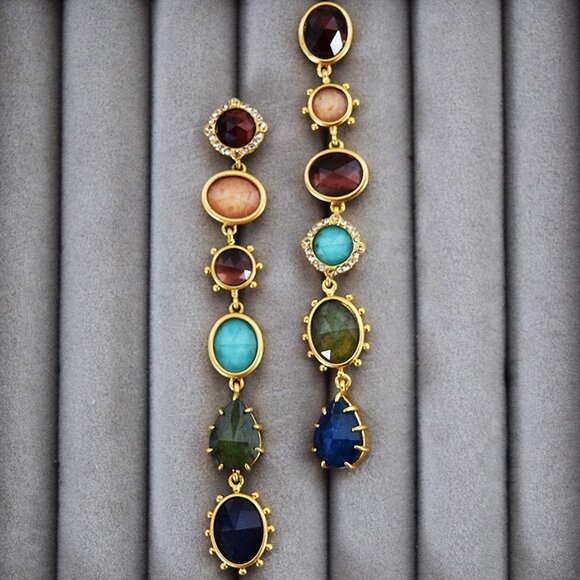 Kate Spade Perfectly Imperfect Semi-Precious Stone Linear Stud Earrings - Picture 4 of 12